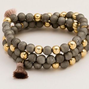 Gorjana Hannah Druzy Bracelet | Grey & Gold